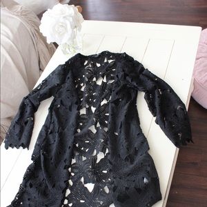 Black flower cardigan